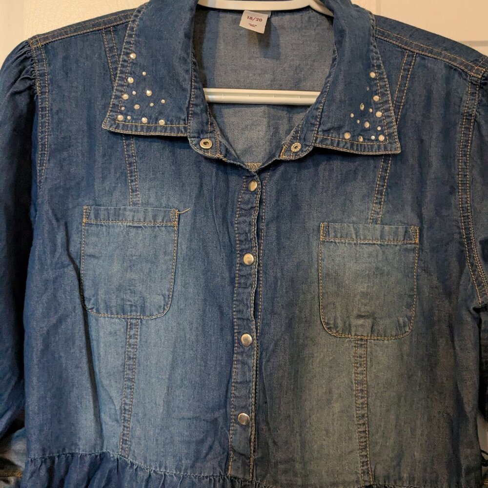 Justice Chambray Denim dress size 18-20 - Picture 2 of 8